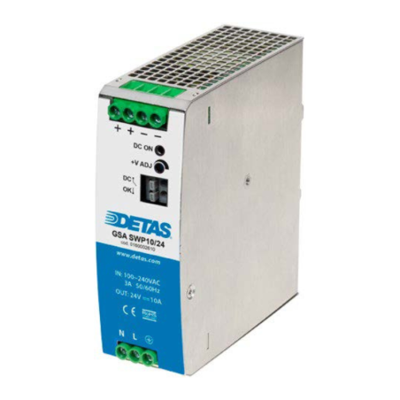 Detas Netzteil 85-264 VAC (127-370 VDC) Eingang Ausgang 24V 240Watt 10A Ref: GSASWP1024 Code: 0160002610