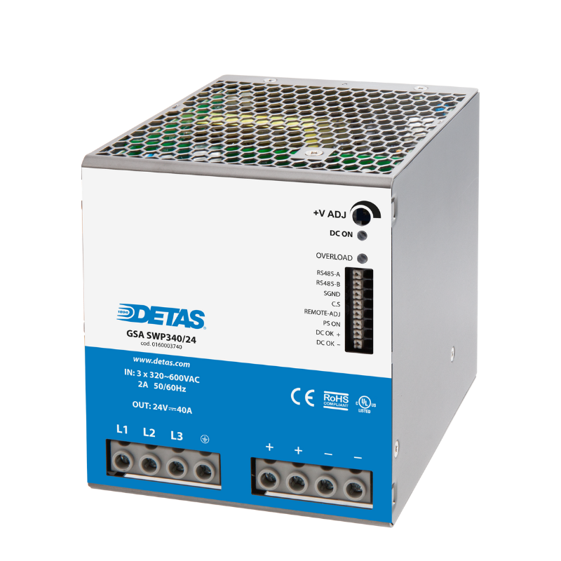 Detas Netzteil 320-600 VAC (450-800 VDC) Eingang Ausgang 24V 960 Watt 40A ref: GSA SWP34024 code: 0160003740