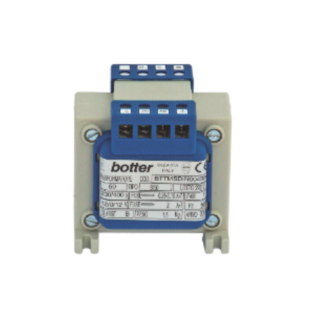 Transformador monofásico Botter 230-400 V - 24 V 100 VA para montaje en carril DIN - Barnizado negro - TM2514207