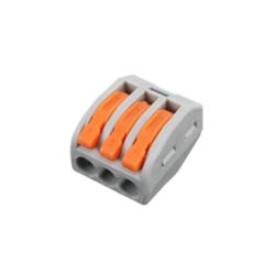 Conector rápido ciervo 3 vías 0,75-4mm² Gris naranja bister de 10 piezas SLC-2W