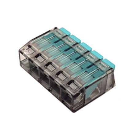 Stag 5-Wege-Schnellverbinder 0,75–4 mm². Grauer Blister mit 10 Stück SPC-5W