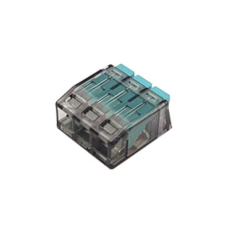 Stag 3-Wege-Schnellverbinder 0,75–4 mm². Grauer Blister mit 10 Stück SPC-3W