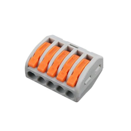 Conector rápido ciervo de 5 vías 0,75-4mm² Gris naranja bister de 10 piezas SLC-5W